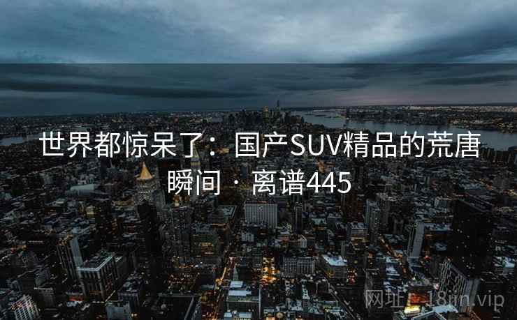 世界都惊呆了：国产SUV精品的荒唐瞬间 · 离谱445